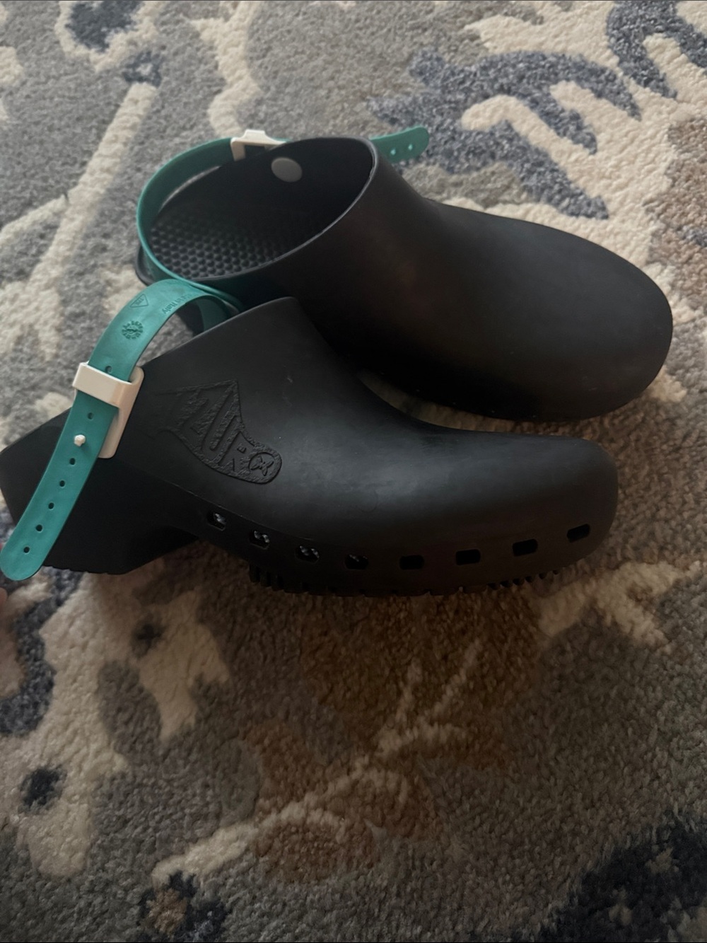 Calzuro Classic clogs black with adjustable green back size 39/40 (9)
